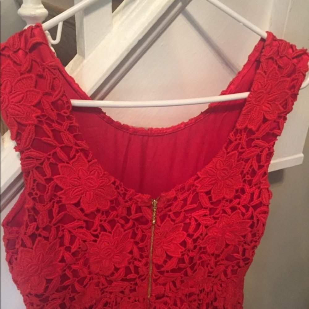 kate spade - Red Lace dress - full skirt - Picture 5 of 5